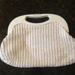 Vintage straw clutch purse